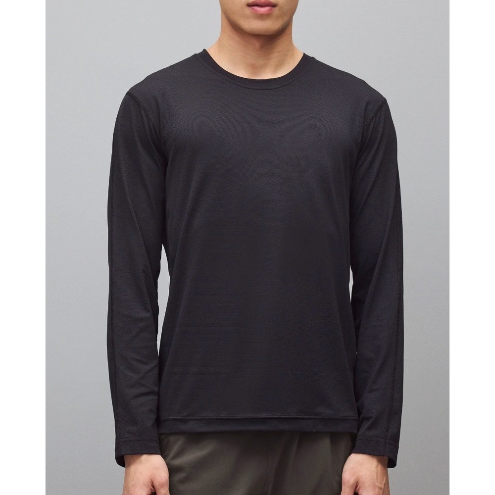 Reigning Champ Cordura Black Long Sleeve Textured Athletic Shirt RC-2283 Large